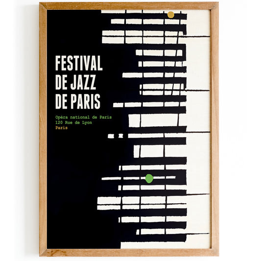 Paris Jazz Festival Poster - Abstract Black and White