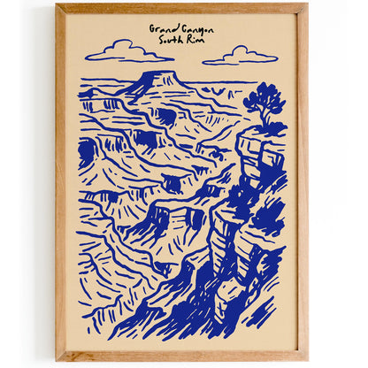 Grand Canyon Poster - Blue Arizona Landscape Wall Art