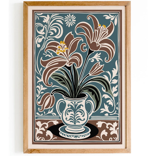 Rococo Revival Floral Vintage Wall Art Print