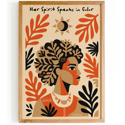 Afrohemian Woman Portrait Quote Poster