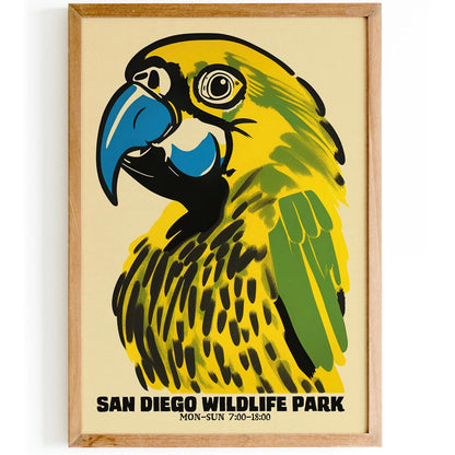 San Diego Wildlife Park Parrot Poster