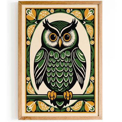Farmhouse Wall Decor - Bohemian Owl Portrait Poster