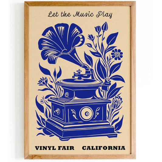 California Vinyl Fair Music Vintage Poster
