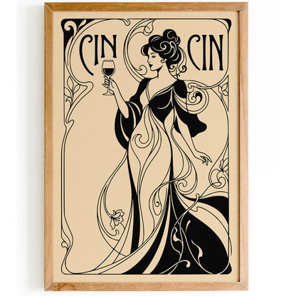 Cin Cin Woman and Wine Poster
