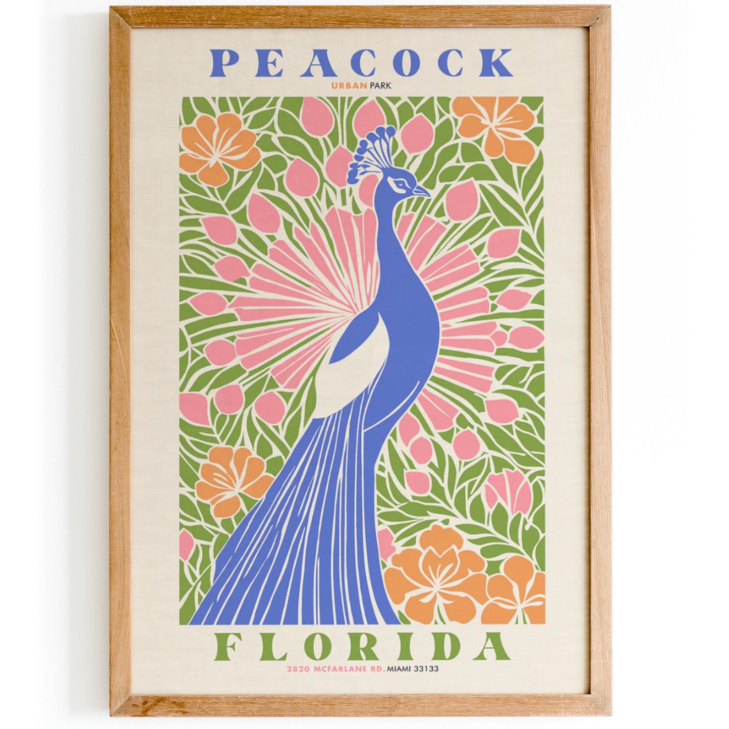 Peacock Urban Park Florida Poster