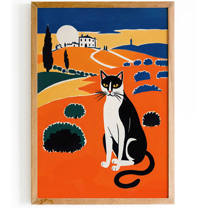 Cute Folk Cat Poster