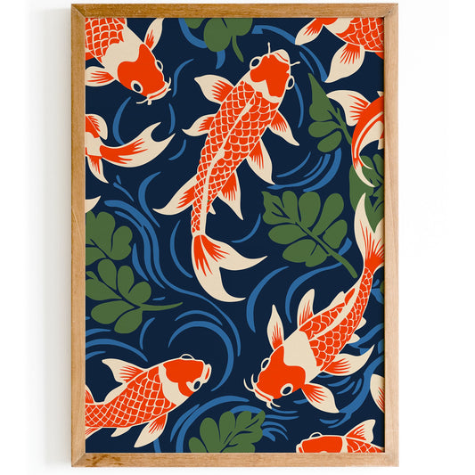 Japanese Koi Fish Pond Art Print