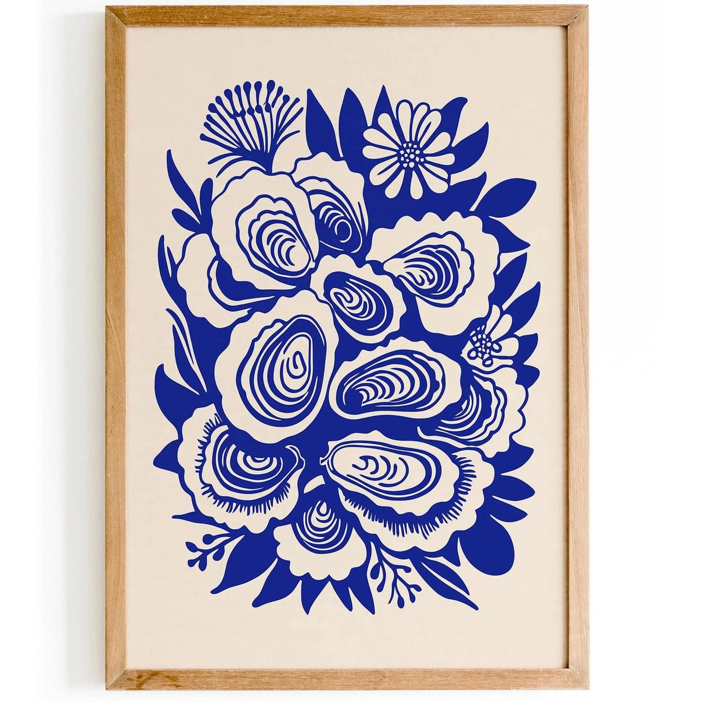 Oyster Lovers Blue Art Print