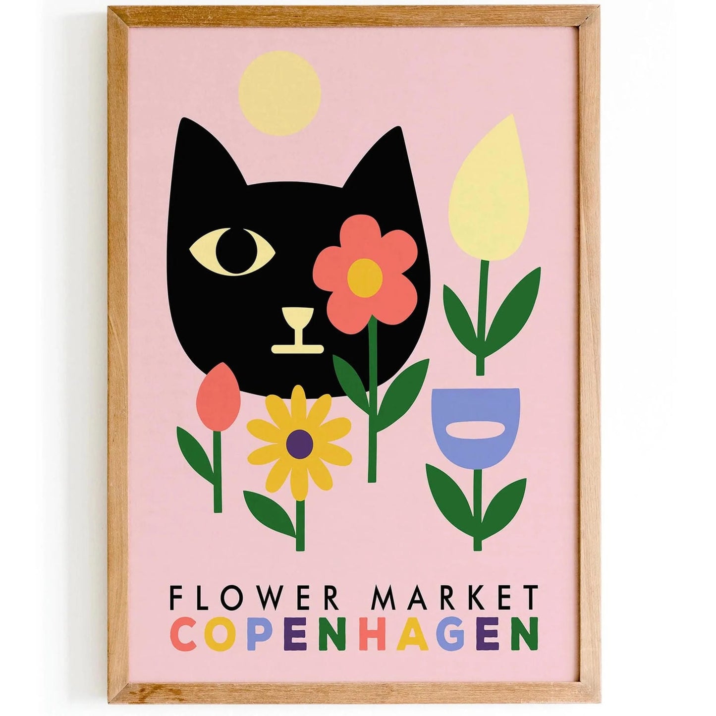 Flower Market Copenhagen Poster – Retro Wall Art Print