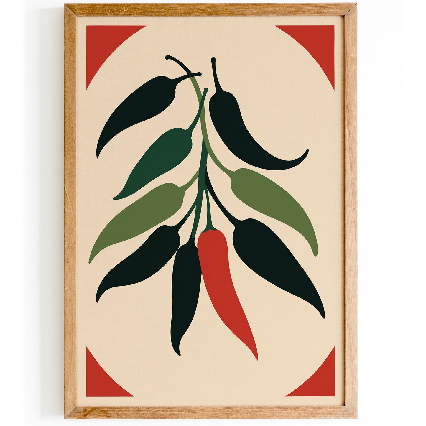 Minimalist Chillies Wall Art Print