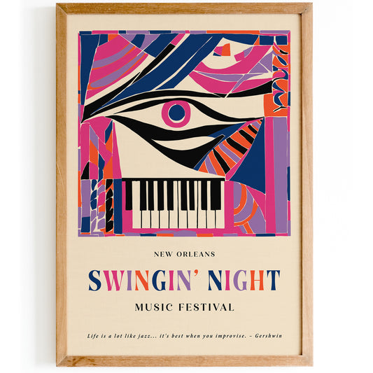 NOLA Swingin Night Music Poster