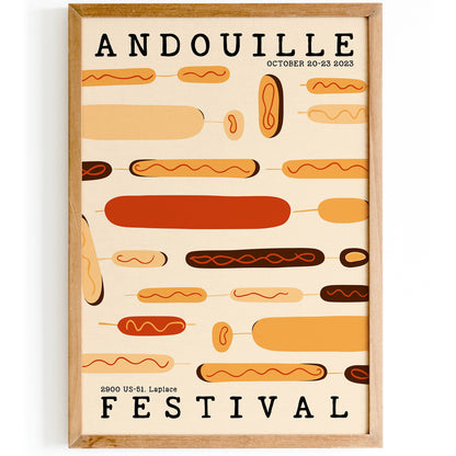 Andouille Sausage Festival 2023 Retro Poster