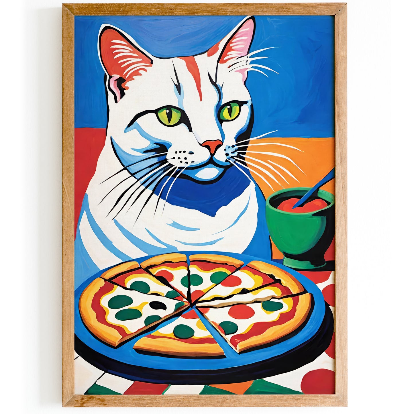 Cat Pizza Lover Kitchen Art Print