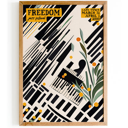 Freedom Jazz Festival 2000 Retro Piano Poster