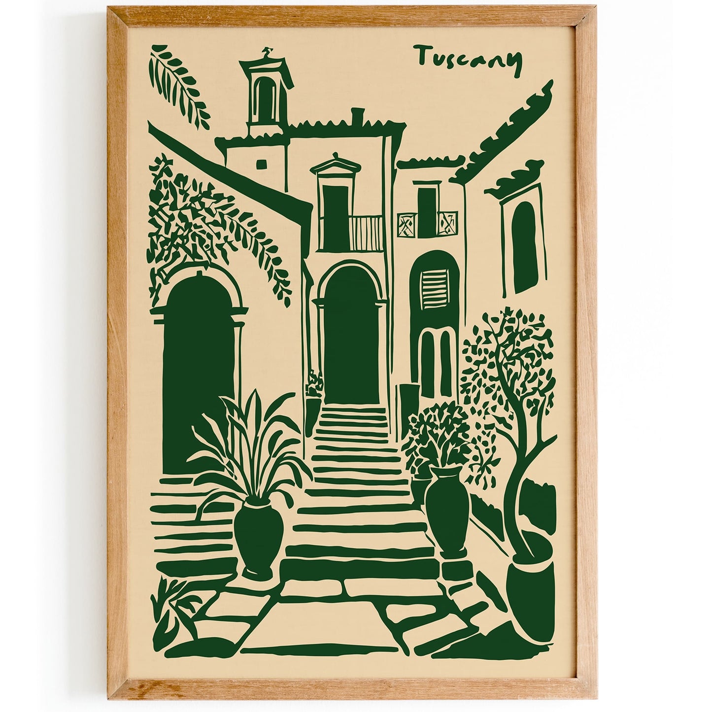Tuscany Architecture Green Eclectic Art Print