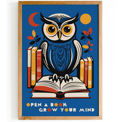 Open Book Grow Your Mind Poster