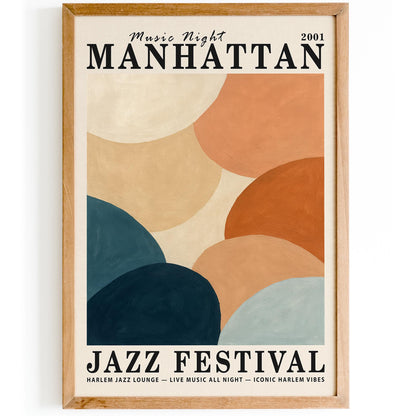 Manhattan Harlem Jazz Poster - Music Night Wall Art