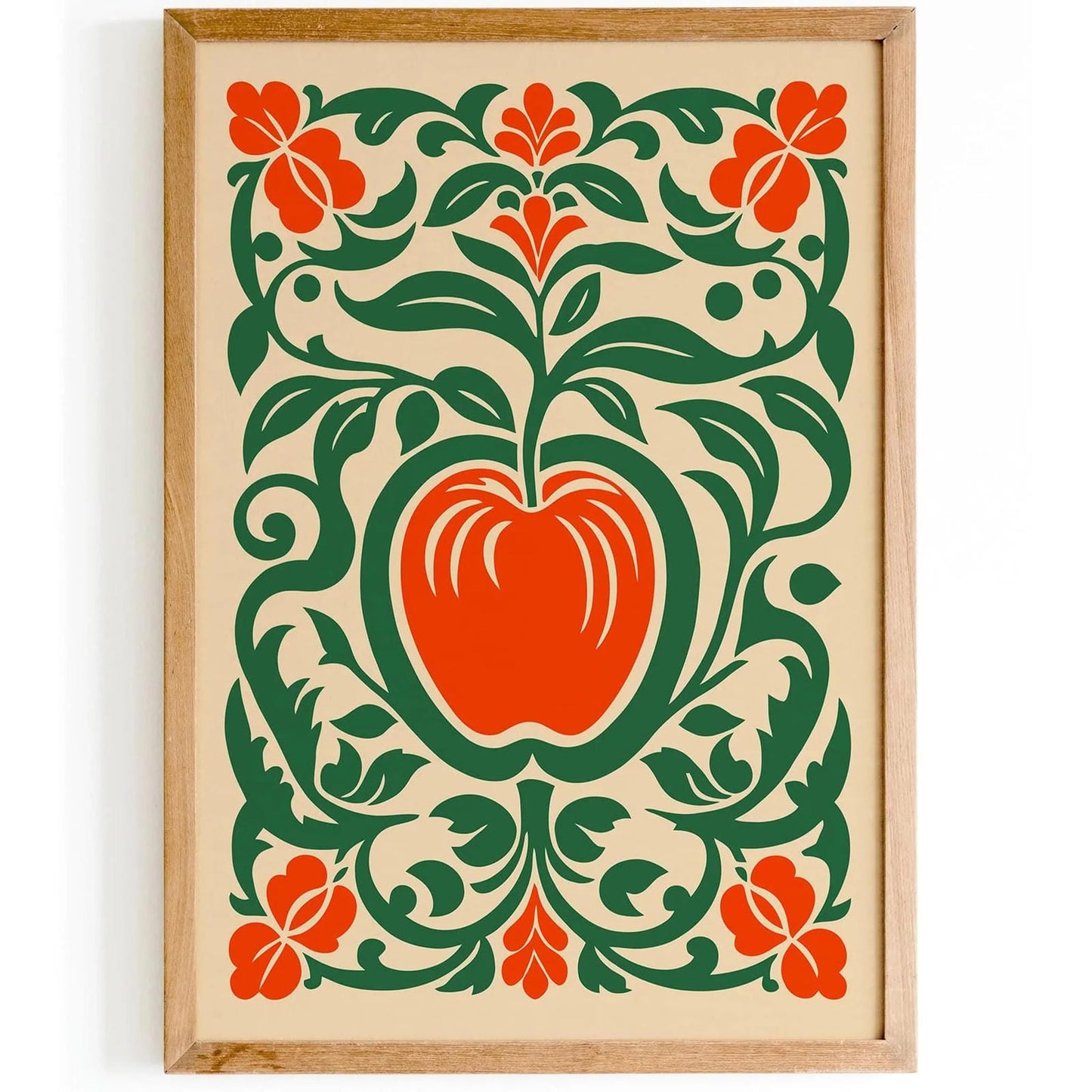 Red Apple Print Farmhouse Kitchen Wall Decor