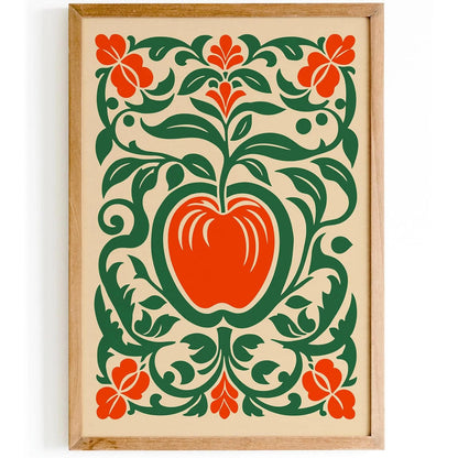 Red Apple Print Farmhouse Kitchen Wall Decor