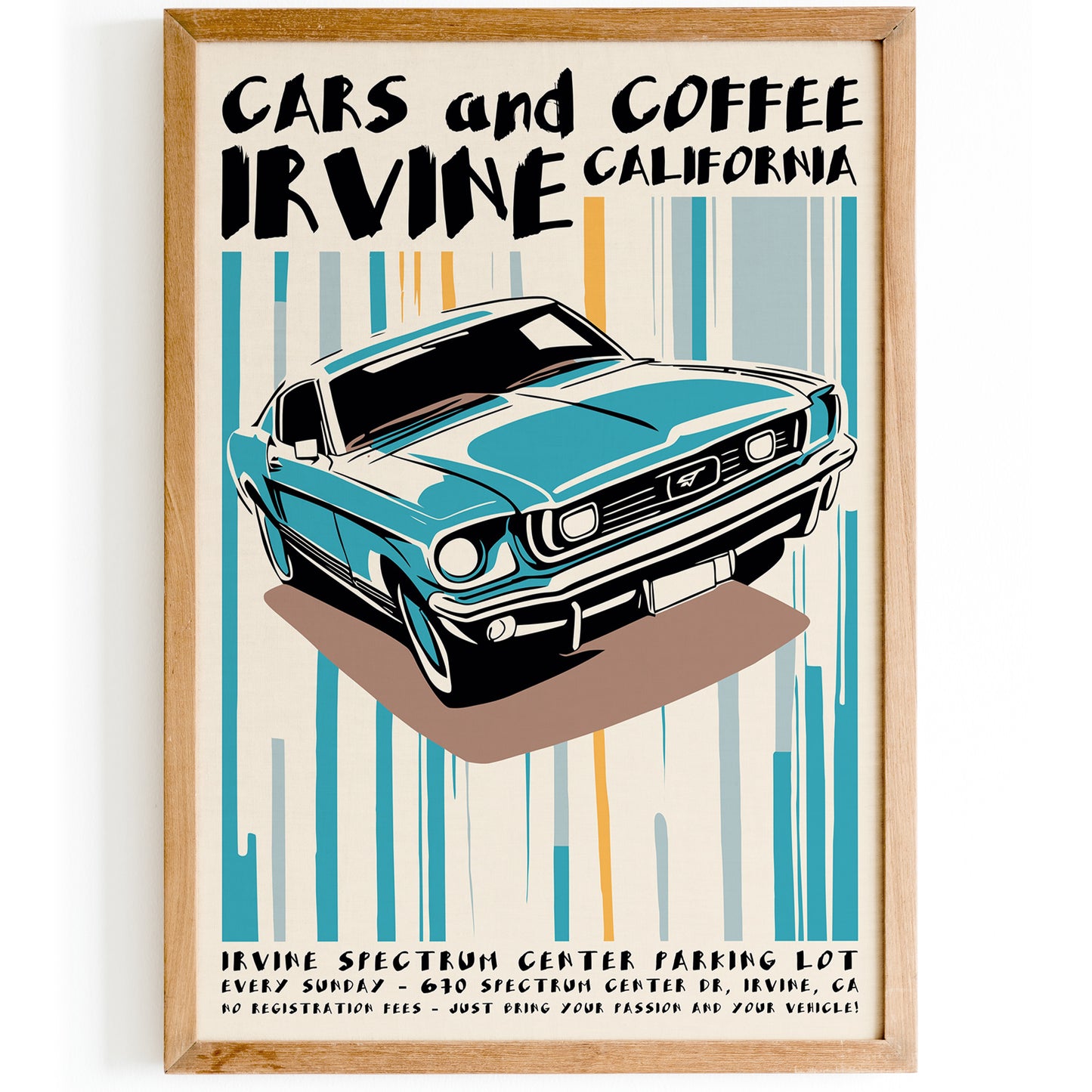 Cars and Coffee Retro Poster