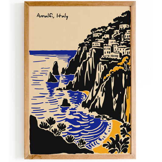 Amalfi Italy Coastal Landscape Travel Poster