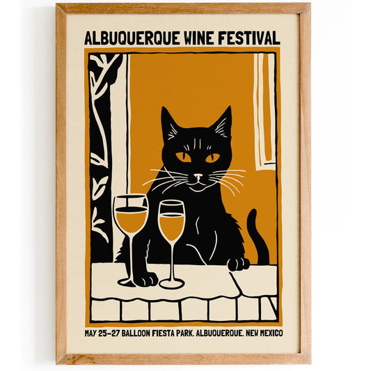 Wine Cat Poster Print