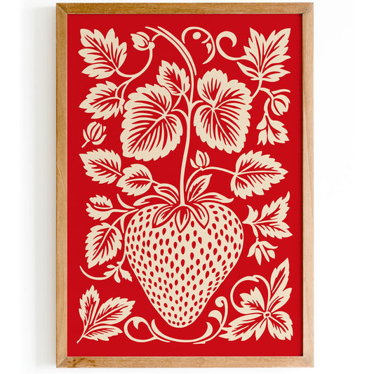 Delicious Red Strawberry Poster
