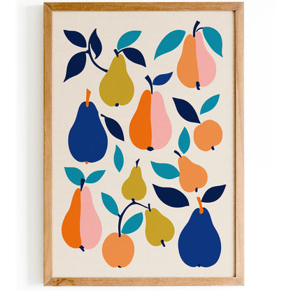 Colorful Pears Fruit Art Print