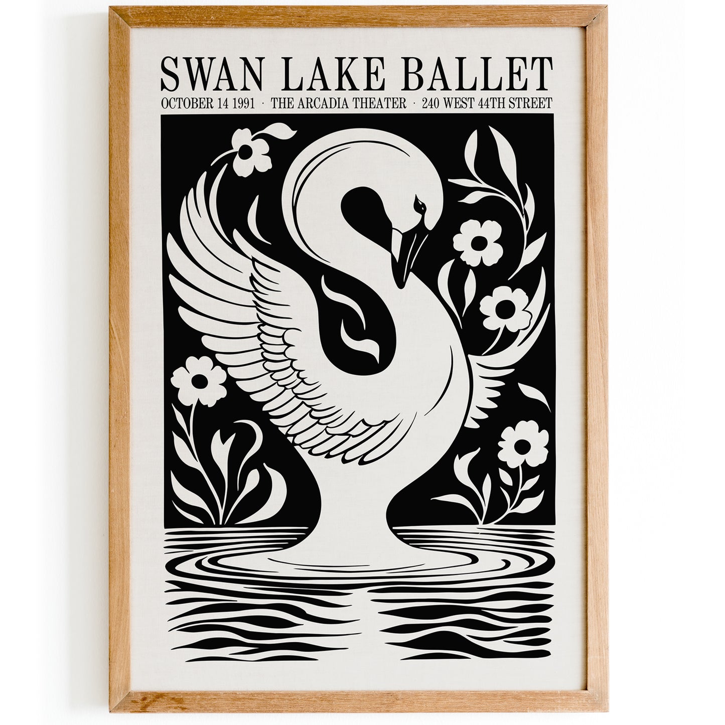 Swan Lake Ballet Retro Poster