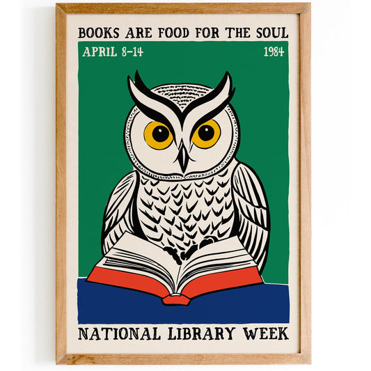 Owl Library Week 1996 Poster Print