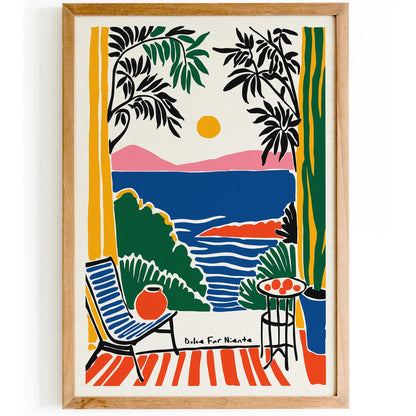 Dolce Far Niente Colorful Italian Landscape Print