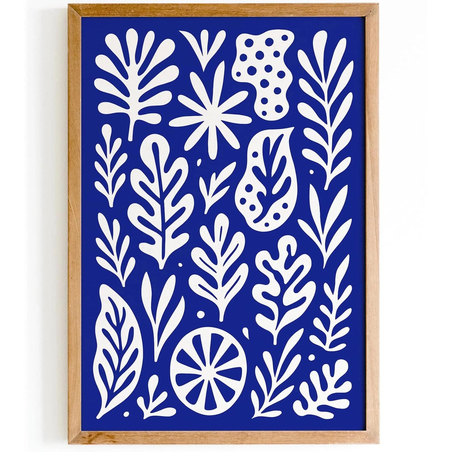 Blue Abstract Organic Shapes Art Print