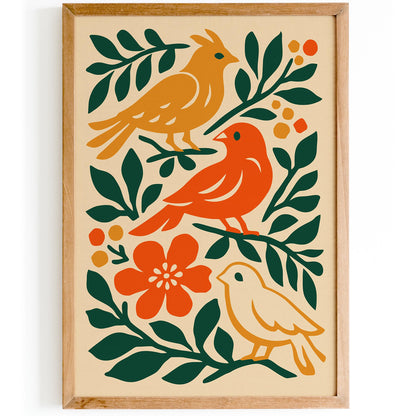 Country House Birds Poster