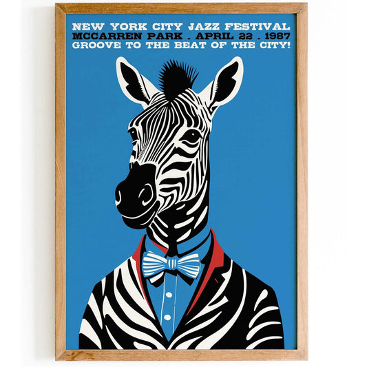New York Jazz Festival Zebra Art Print