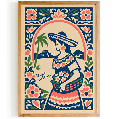Vivir Sabroso Quote Poster – Mexican Quote Wall Art Print