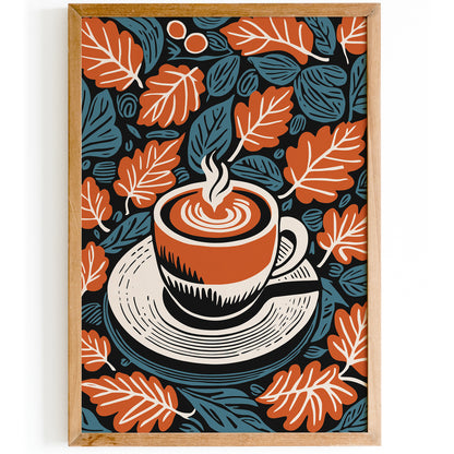 Fall Pumpkin Latte Art Print