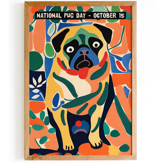 National Pug Day Cute Wall Art