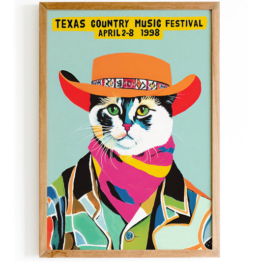 Texas Country Music Festival Cat Poster