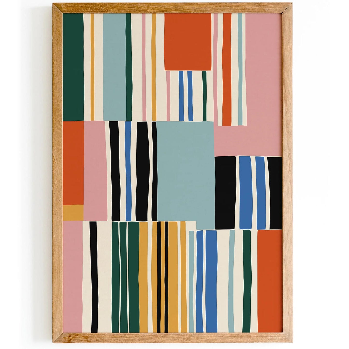 Mid Century Modern Colorful Pattern Print