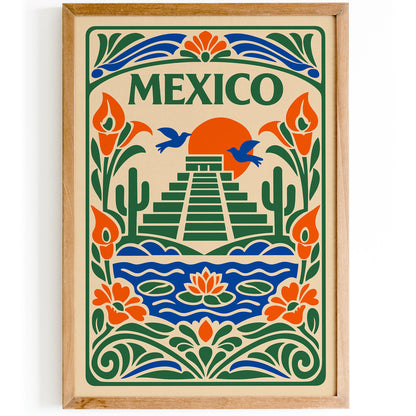 Colorful Mexico Travel Poster