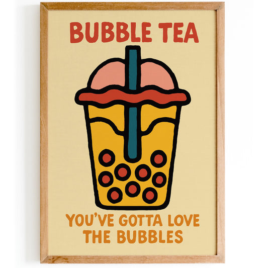 Cute Bubble Tea Wall Art