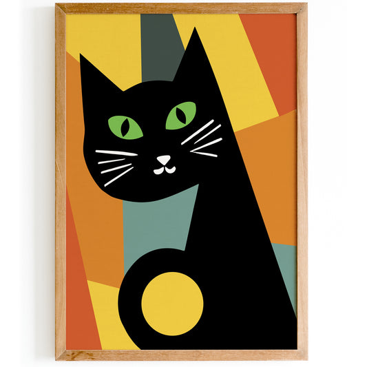 Mid-Century Retro Cat Poster