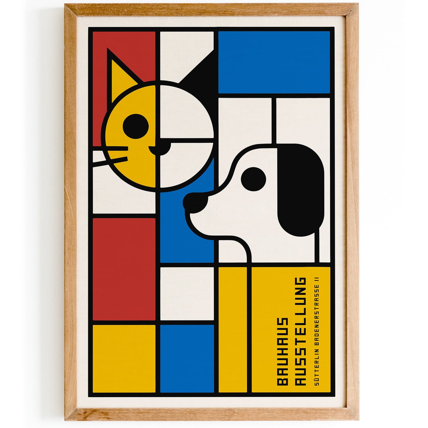 Bauhaus Ausstellung Modern Cat & Dog Art Print