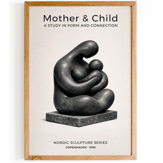 Mother and Child Scandinavian Art Poster