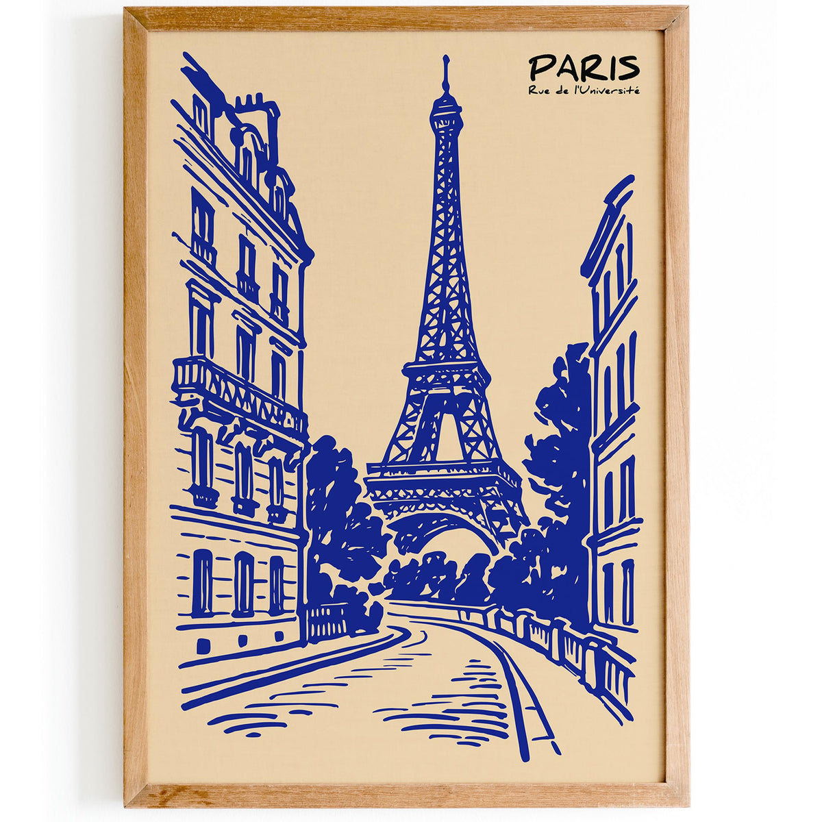 Paris Rue de l'Université Travel Poster