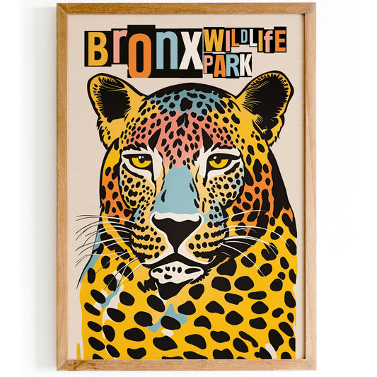 Bronx Wildlife Park Vintage Zoo Poster