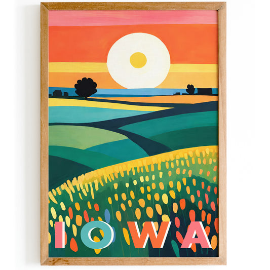 Iowa Landscape Colorful Wall Art