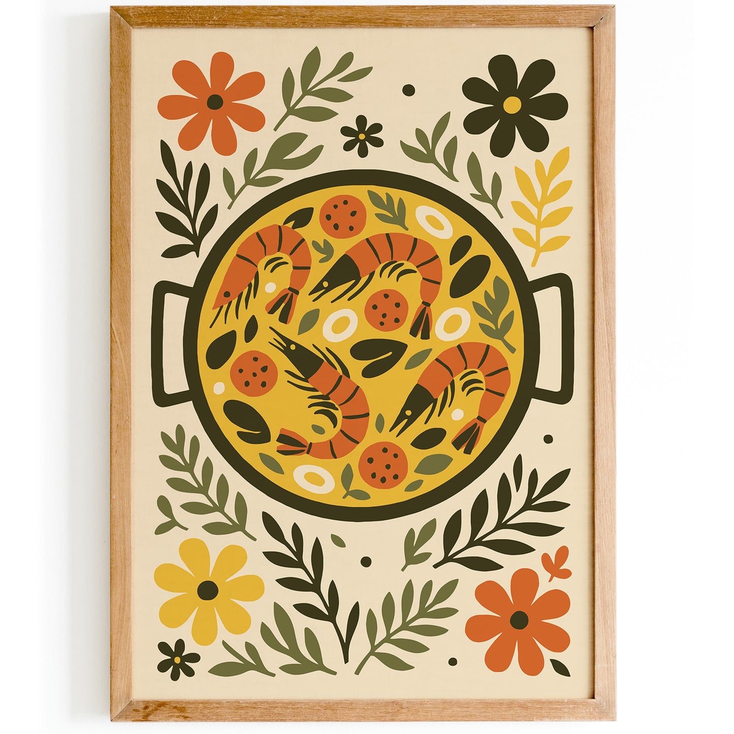 Spanish Paella Poster - Retro Kitchen Wall Art Print