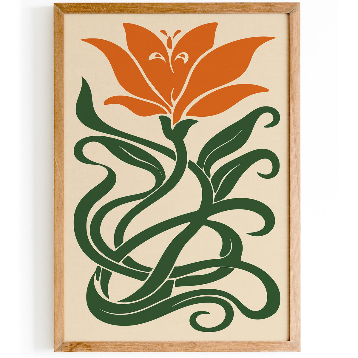 Orange Lily Flower Art Poster
