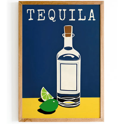 Retro Tequila Bottle Poster